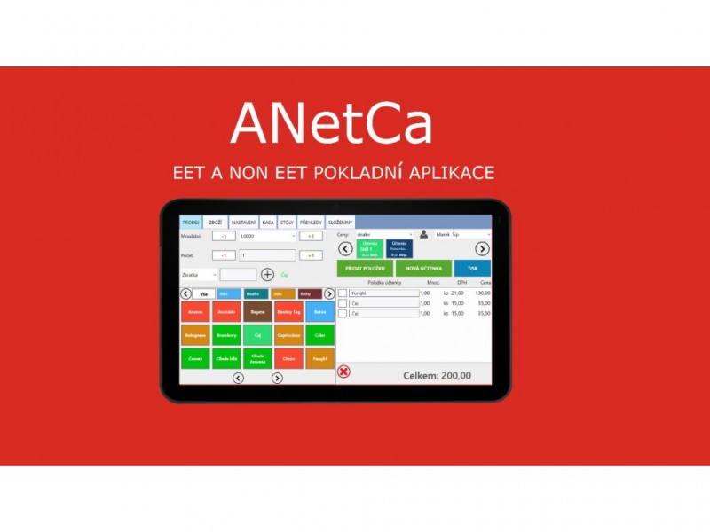 EET ANetCa  pokladna pro Windows